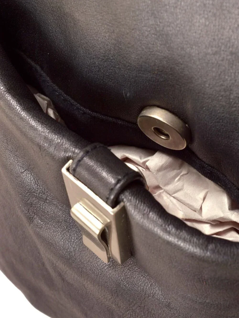 DECCA Vintage Black Leather & Nylon Sling Bag Backpack